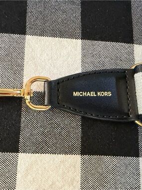 Michael Kors Black Leather Strap with Gold Hardware Accent